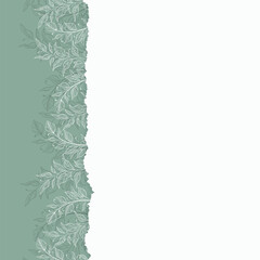 Obraz premium Cute kawaii leaf foliage background for wedding invitation with ripped paper