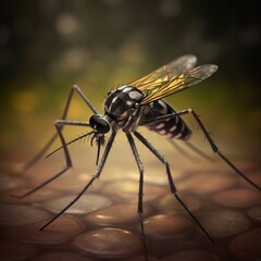 tiger mosquito close up,generated with AI. High quality photo