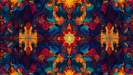 psychedelic abstract illustration background that incorporates vibrant, mind-bending colors, optical illusions, and kaleidoscopic patterns for a surreal visual experience