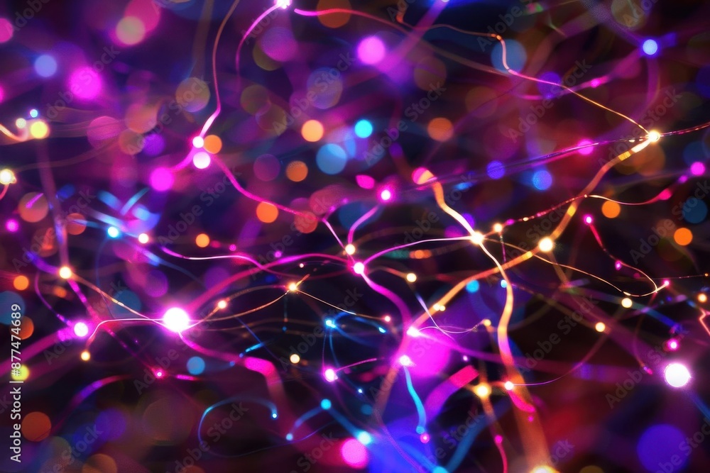 Poster vibrant abstract background with colorful lights and bokeh effect, perfect for creative projects and