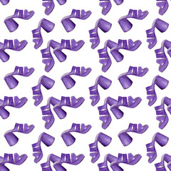 Purple sandal, sback-to-school. Seamless pattern for shoe and fabric packaging. Stylish pattern for trendy lifestyle design. Beautiful watercolor illustration. Women's fashionable summer accessories