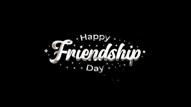 Animated Happy Friendship Day greeting on Silver Color; ideal for social media posts, greeting cards, and invitations. Celebrate the essence of friendship with this elegant design.