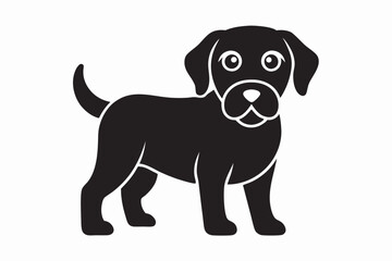 isolated black silhouette of a dog collection, Set of dog silhouette vector. Dogs and puppies in different breed, corgi, golden retriever, poses, sitting, standing, jump