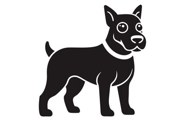 isolated black silhouette of a dog collection, Set of dog silhouette vector. Dogs and puppies in different breed, corgi, golden retriever, poses, sitting, standing, jump