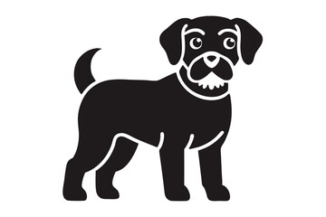 isolated black silhouette of a dog collection, Set of dog silhouette vector. Dogs and puppies in different breed, corgi, golden retriever, poses, sitting, standing, jump