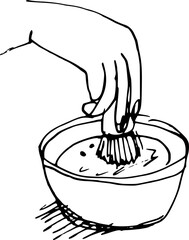 Matcha tea. Doodle sketch style. Vector illustration 
