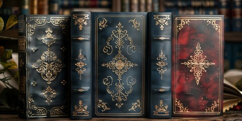 Vintage Book Cover Design with Ornate Typography, generative ai