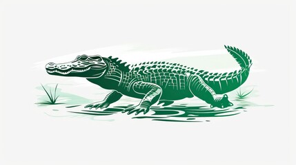 Obraz premium Vector of crocodile design on white background 