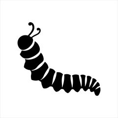 Naklejka premium Caterpillar silhouette on white background. Caterpillar icon sign vector illustration design.