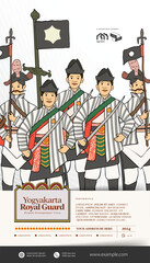 Yogyakarta Royal Guard Bregada Ketanggungan hand drawn illustration