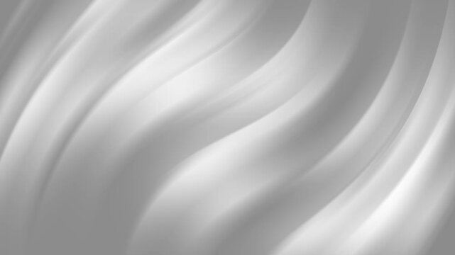 4K abstract silver white, gray motion wave swirl liquid background