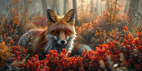 Enigmatic Fox in a Whimsical Forest, generative ai