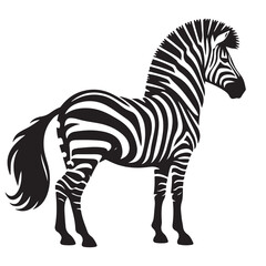 zebra Silhouette vector art illustration white back ground