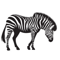 zebra Silhouette vector art illustration white back ground