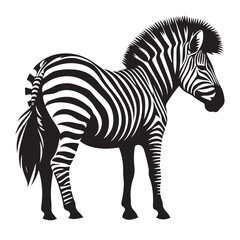 zebra Silhouette vector art illustration white back ground