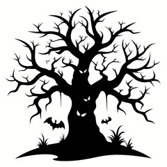 silhouette of a tree,gothic tree for Halloween vector