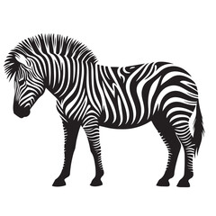 zebra Silhouette vector art illustration white back ground