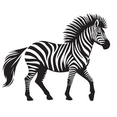 zebra Silhouette vector art illustration white back ground