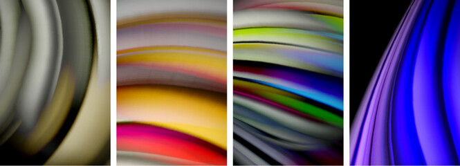 Rainbow style fluid color wave line background poster set. Vector Illustration For Wallpaper, Banner, Background, Card, Book Illustration, landing page