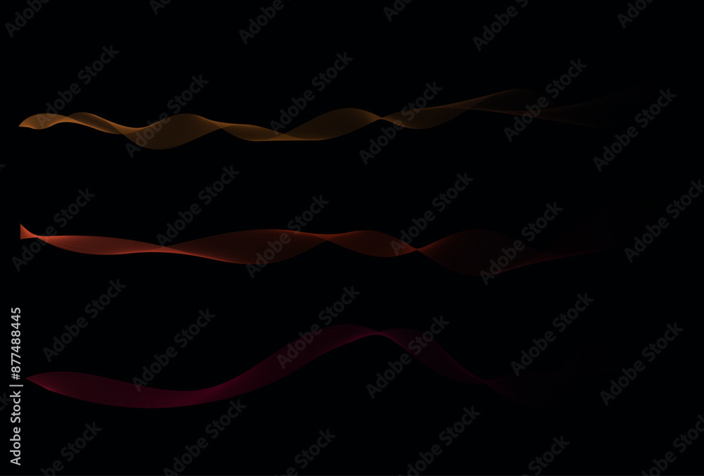 Poster abstraction dark background waves graphics