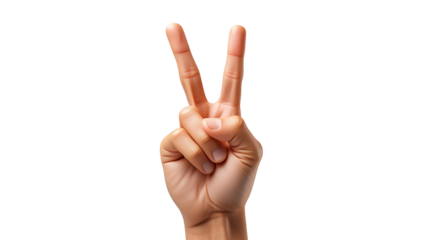 Hand Peace Sign Gesture, Transparent PNG, Graphic Reource