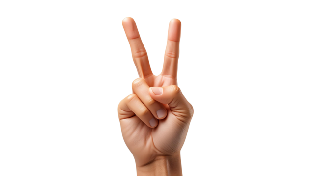 Hand Peace Sign Gesture, Transparent PNG, Graphic Reource