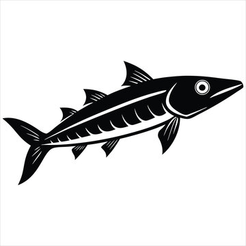 recommend clip art:  Barracuda fish silhouette vector illustration on white background