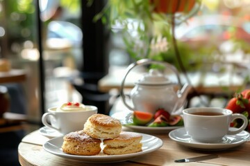 breakfast with coffee and cookies