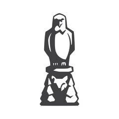 Totem with eagle and fox, vector illustration