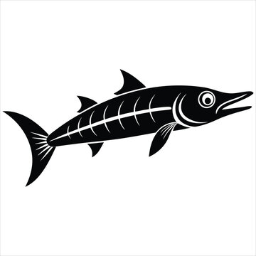 recommend clip art:  Barracuda fish silhouette vector illustration on white background