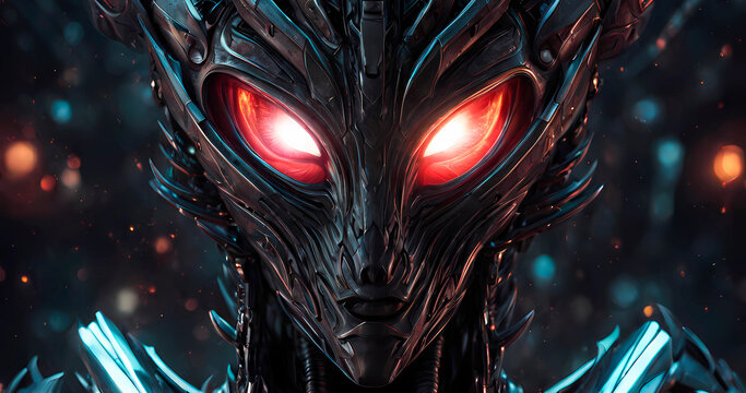 Abstract futuristic dark cyborg background