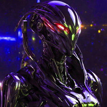 Abstract futuristic dark cyborg background