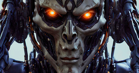 Fototapeta premium Abstract futuristic dark cyborg background