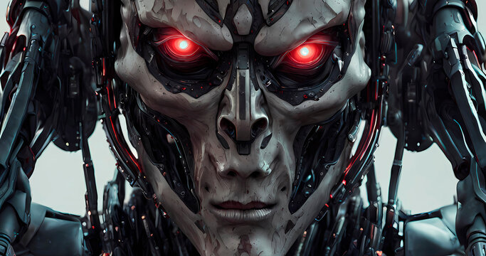 Abstract futuristic dark cyborg background