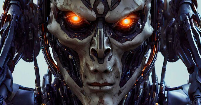 Abstract futuristic dark cyborg background