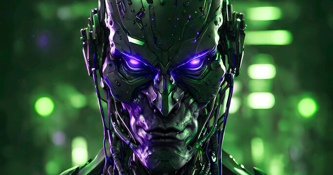Abstract futuristic dark cyborg background