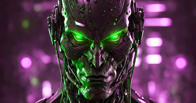 Abstract futuristic dark cyborg background