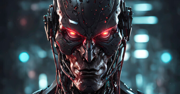 Abstract futuristic dark cyborg background