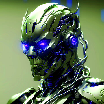 Abstract futuristic dark cyborg background