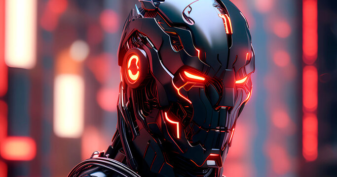 Abstract futuristic dark cyborg background