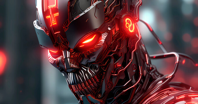 Abstract futuristic dark cyborg background