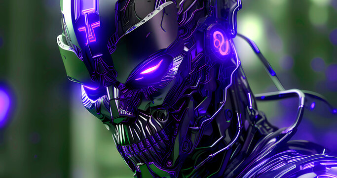 Abstract futuristic dark cyborg background