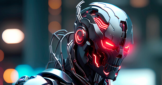 Abstract futuristic dark cyborg background