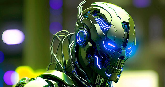 Abstract futuristic dark cyborg background
