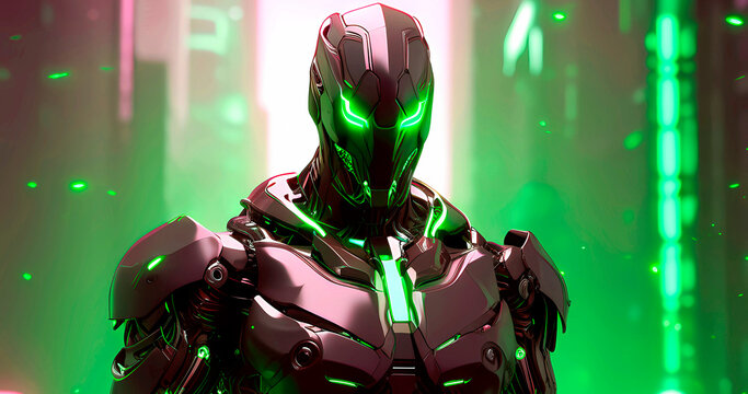 Abstract futuristic dark cyborg background