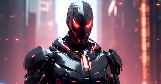 Abstract futuristic dark cyborg background