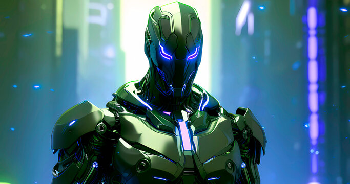 Abstract futuristic dark cyborg background