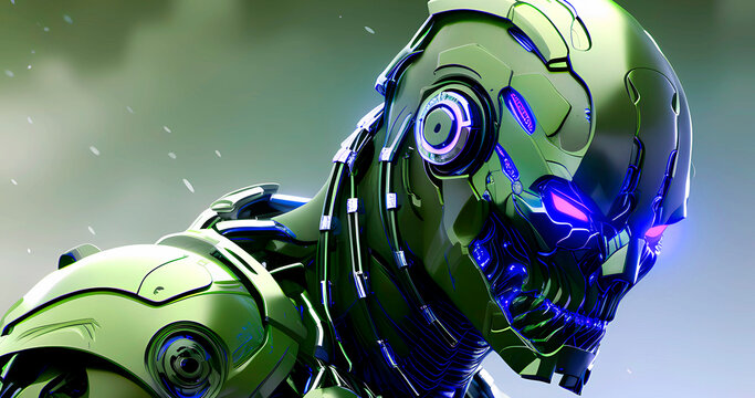 Abstract futuristic dark cyborg background