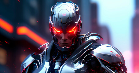 Abstract futuristic dark cyborg background