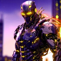 Abstract futuristic dark cyborg background